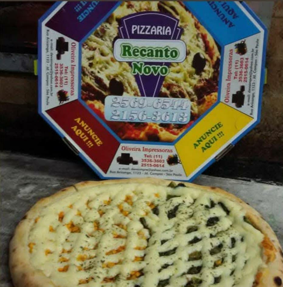 Pizza artesanal da Pizzaria Recanto Novo